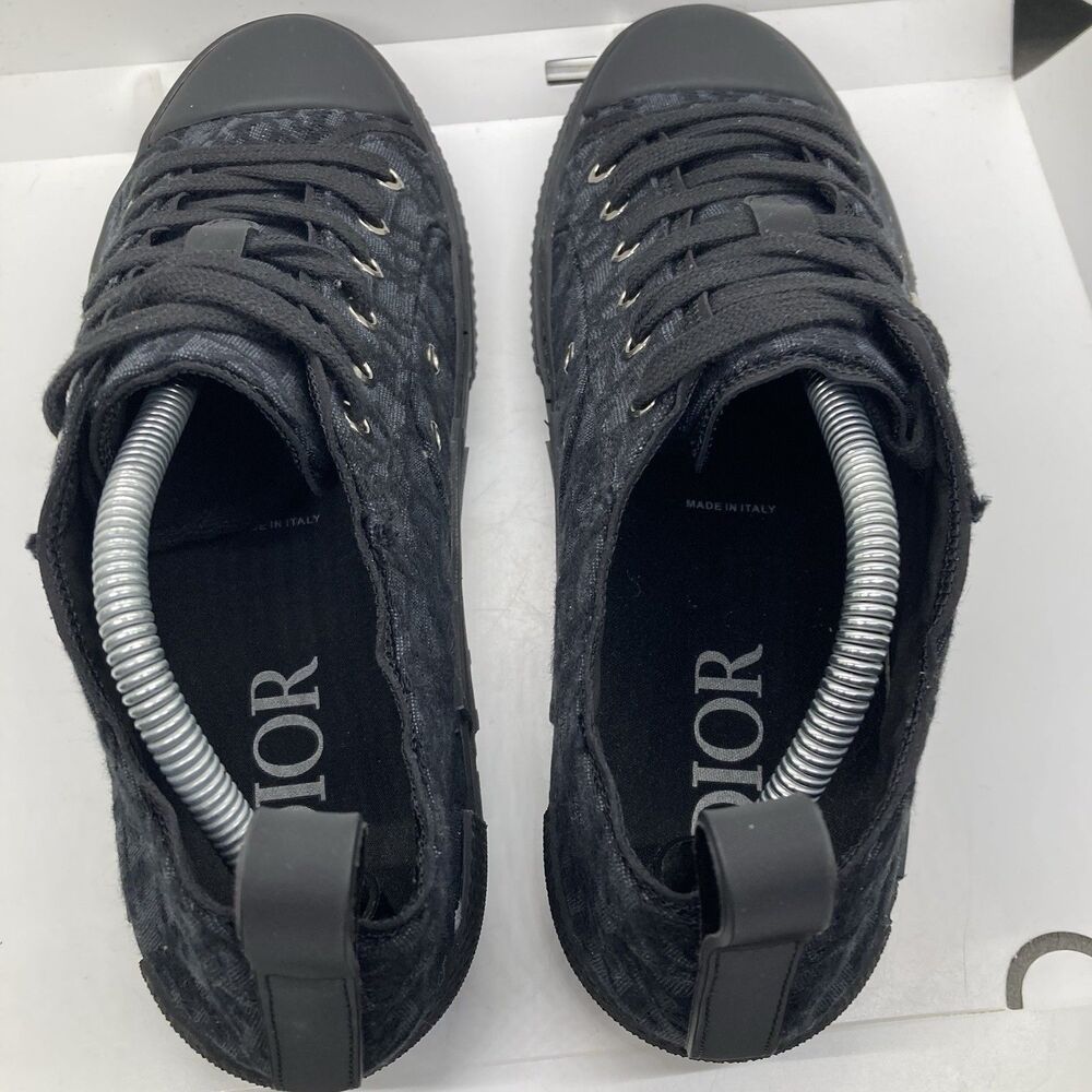 DIOR B23 Black Oblique Jacquard Low Top Mens 9.5 Sneakers - Picture 9 of 10